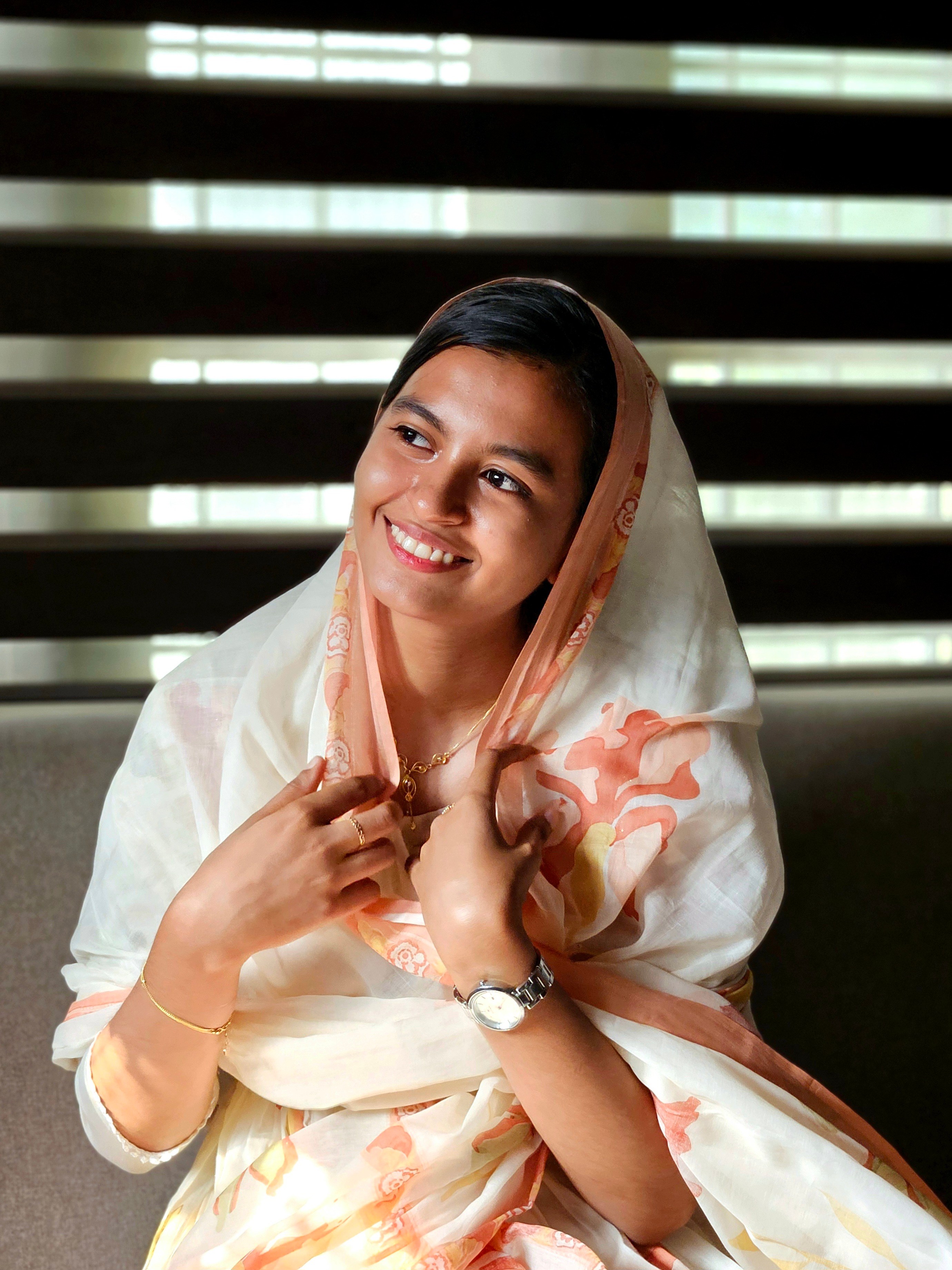 Elegant festive wear with printed dupatta